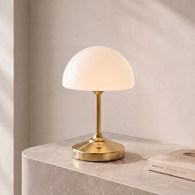 Main image of Table Lamp Cordless Lamp,5000mAh Rechargeble Battery Operated Lamp | 11.02" Small Bedside Desk Lamps for Living Room Bedroom Decor,3-Way Dimmable Portable Table Lamps with Glass Shade-Gold