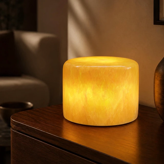 Main image of Natural Marble Cordless Touch Rechargeable Table Lamp Night Light | 4000mAh Battery, 3-level Dimmable 3000K Warm Light, Portable ambient Lamp For Bedroom, Dining, Patio & Home Decor Gift