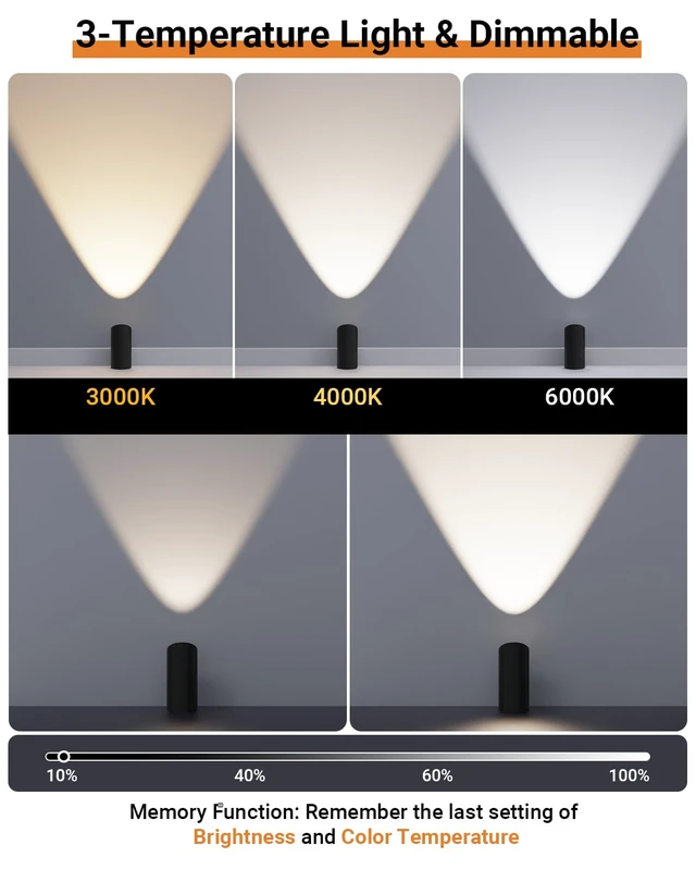 Alt view image 4 of 7 - 2 Pack Uplighting Indoor, LED Floor Can Lights with Remote and Timer, 3 Color Temps Dimmable Spotlight for Corner Sofa Plant Home Accent Lighting, 5.9 FT Plug Cord & Foot Switch, Black