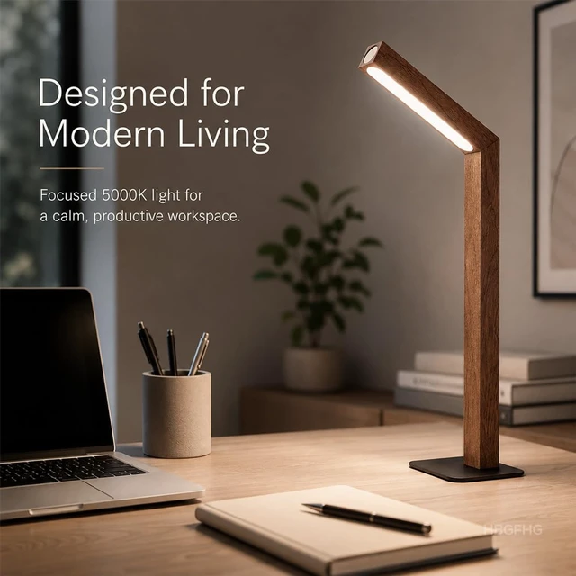 Alt view image 6 of 7 - Wooden Desk Lamp Magnetic Wall Mount Rechargeable Home Office-Sapele | 360 Rotatable cordless night light ,Touch dimming,USB-C. Minimalist style for reading, bedside,artwork,working,ambiance