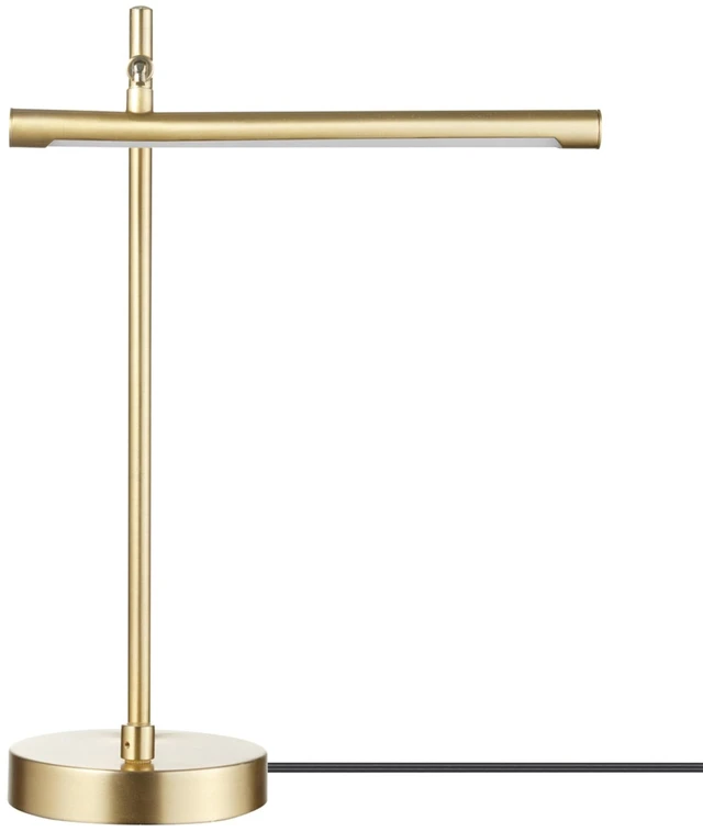 Main image of 52889 West 15" LED Integrated Desk Lamp, Matte Brass, 200 Lumens, Dimmer Rotary Switch