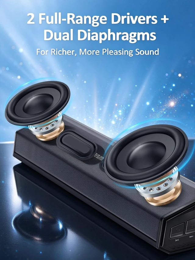 Alt view image 2 of 6 - PC Soundbar,30W RGB Computer Speakers for Desktop,Monitor,Laptop | Bluetooth 5.0 and USB Connection,Battery Powered Speaker for PC, Gaming Speaker