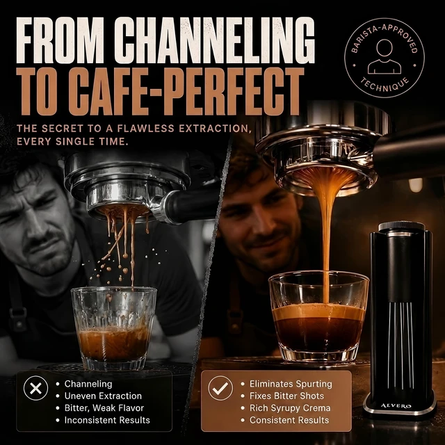 Alt view image 3 of 7 - WDT Tool Espresso Distribution Tool Stirrer, Matte Black | Magnetic Weighted Aluminum Stand with Catch Tray, Separate Non-Slip Silicone Pad, 20 Interchangeable Needles.