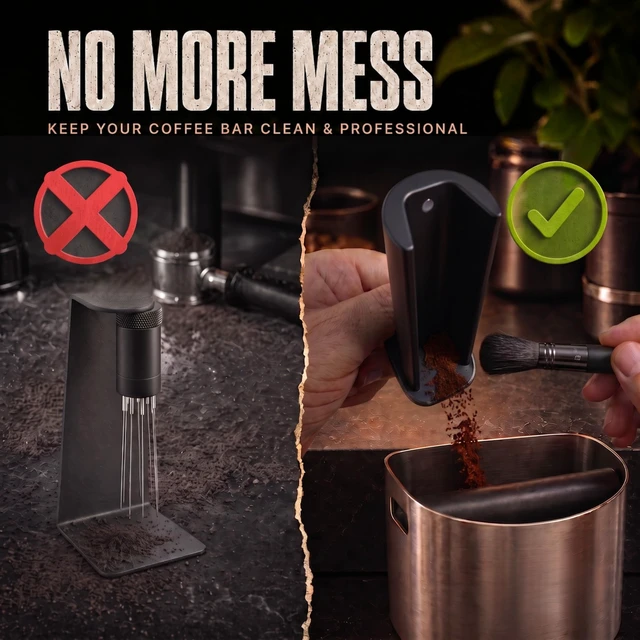 Alt view image 5 of 7 - WDT Tool Espresso Distribution Tool Stirrer, Matte Black | Magnetic Weighted Aluminum Stand with Catch Tray, Separate Non-Slip Silicone Pad, 20 Interchangeable Needles.