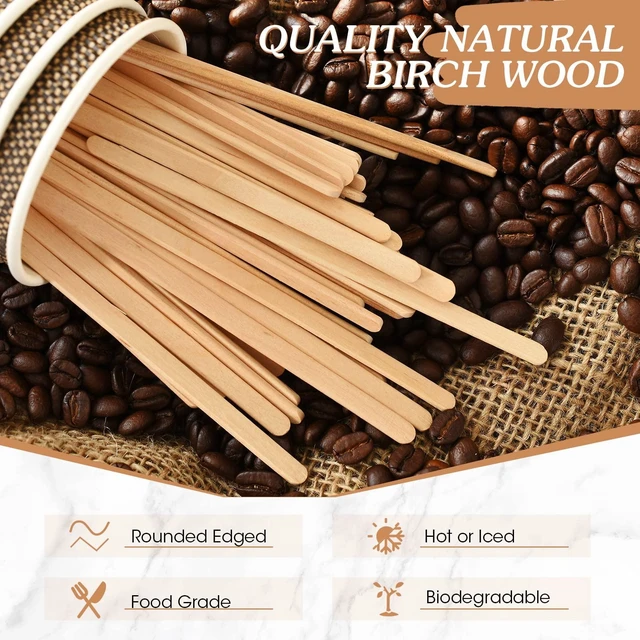 Alt view image 2 of 6 - 3000 Pcs Wooden Coffee Stirrers Disposable Stir Sticks, 7.5 Inch | Birch Wood Coffee Stirring Sticks, Coffee Bar Supplies for Daily Use, for Hot Chocolate Tea Cocktail Beverages Drinks Stirrer