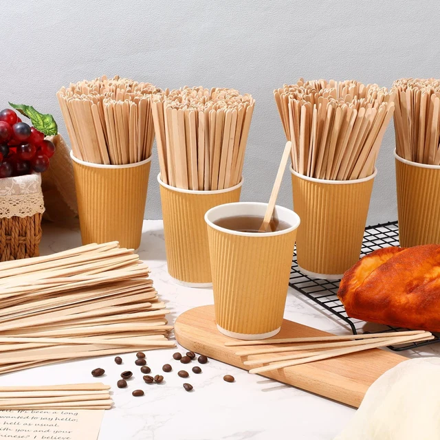 Alt view image 5 of 6 - 3000 Pcs Wooden Coffee Stirrers Disposable Stir Sticks, 7.5 Inch | Birch Wood Coffee Stirring Sticks, Coffee Bar Supplies for Daily Use, for Hot Chocolate Tea Cocktail Beverages Drinks Stirrer