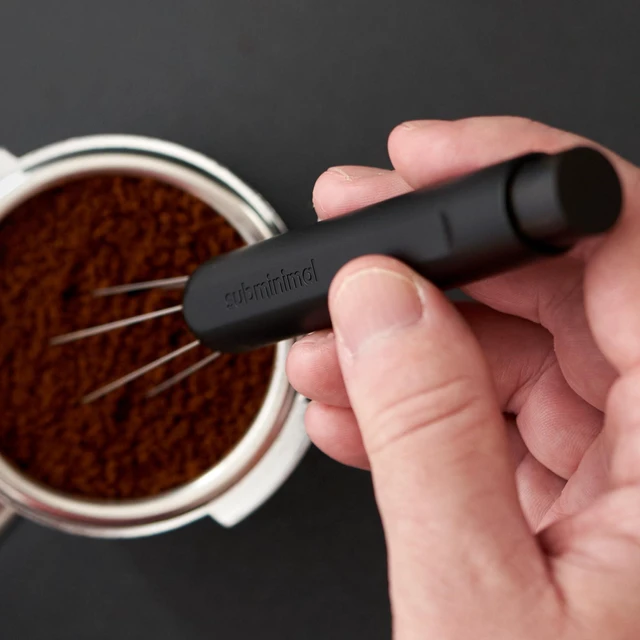 Alt view image 6 of 6 - Flick WDT Espresso Distribution Tool - Retractable Needle Tamper | Barista stirrer tool, coffee & espresso machine parts, includes two sets of replacement needles and base, magnetic release