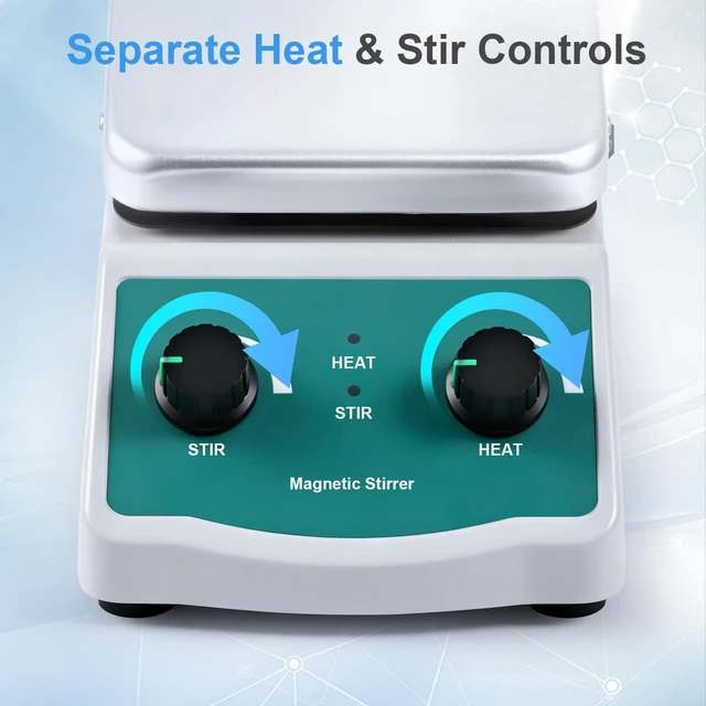 Alt view image 4 of 7 - Magnetic Stirrer Hot Plate, Mixer with 2L Stirring Capacity, Up to 520°F, 0-2000 RPM Adjustable Speed, 4.7 x 4.7 inch Hot Plate, Includes Magnetic Stir Bar & Support Stand