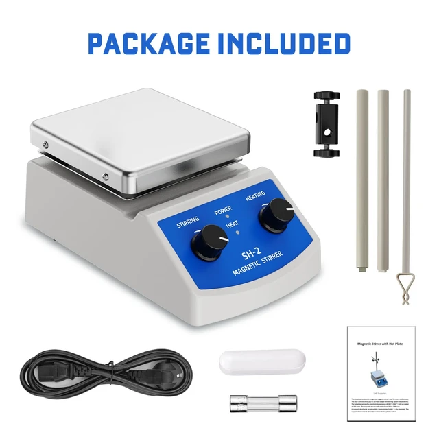 Alt view image 4 of 7 - Magnetic Stirrer Hot Plate w/Stir Bar,100-2000rpm Magnetic Hotplate Stirrer | Max Adjustable 180W Heating Power Hot Plate Stirrer, Max 520 Hot Plate with Magnetic Stirrer