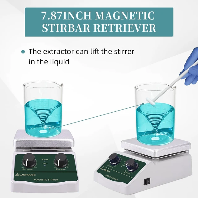 Alt view image 5 of 7 - LHS-2 Magnetic Stirrer Hot Plate, 300°C/572°F, 2000RPM, 2L | Plate surface temp up to 300°C, PTFE stir bars & recycler, support stand, variable speed, for lab heating & mixing