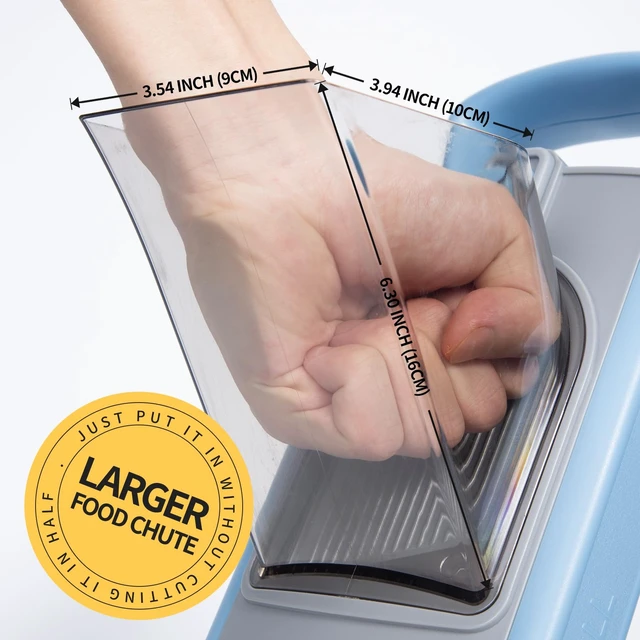 Alt view image 3 of 6 - Safe Mandoline Slicer for Kitchen, Vegetable Chopper, Zucchini Spiralizer | Safe Mandoline Slicer, French Fry Cutter For Potatoes, Potato Slicer, Food Chopper, Adjustable Thickness 0.1-8 mm with Brush