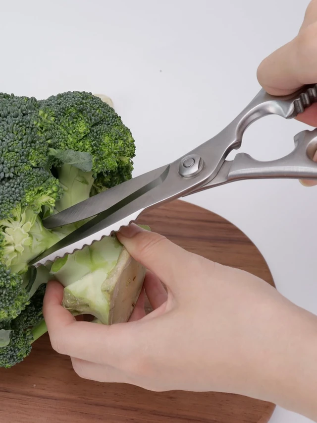 Alt view image 2 of 7 - Kitchen Scissors, Forged Stainless Steel Shears for Meat and Vegetables | 3Cr14 one-piece blades with bottle opener, nutcracker and fish scaler; dishwasher safe