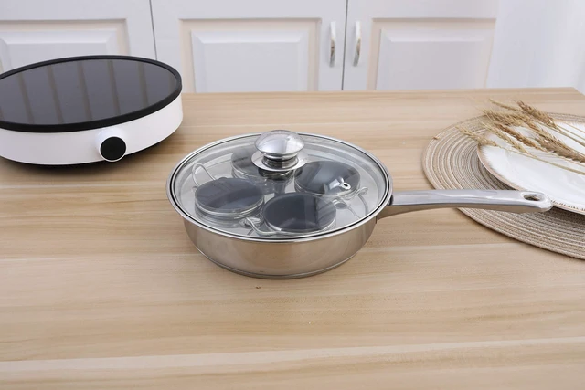 Alt view image 2 of 7 - Egg Poacher Pan - Stainless Steel Poached Egg Cooker Perfect Poached Egg Maker Induction Cooktop Egg Poachers Cookware Set with 4 Nonstick Large PFOA FREE Egg Poacher Cups and Silicone Spatula