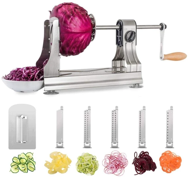 Main image of 6-Blade Vegetable Spiralizer Spiral Slicer Veggie Pasta Spaghetti Maker for Healthy Low Carb/Paleo/Gluten - 304 Food Stainless Steel Body