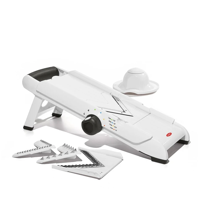 Alt view image 7 of 7 - Good Grips V-Blade Mandoline | Vegetable Slicer, Sharp V-Shaped Blade, Adjustable Thickness Settings and Julienne, Food Holder, Ideal for Slicing Produce
