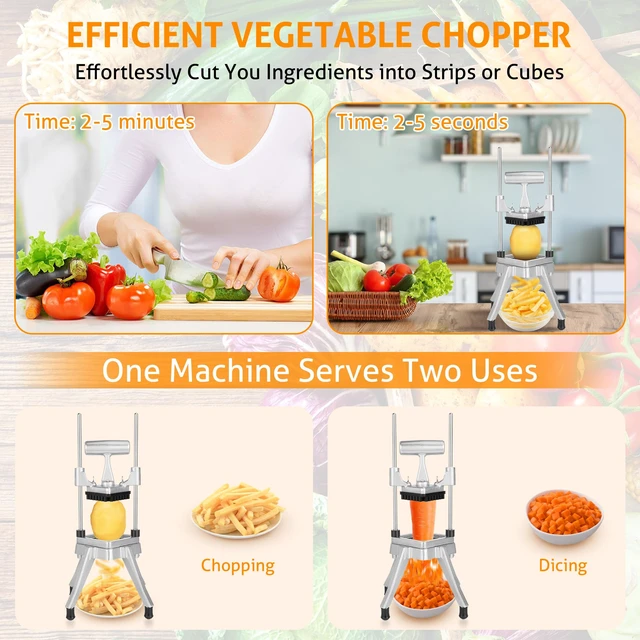Alt view image 2 of 7 - Commercial Vegetable Chopper Fruit Dicer Manual Food Cutter 3/8" | Commercial Onion Chopper, 420 Stainless Steel Vegetable Fruit Cutter Machine, Manual Food Chopper, For Home Or Commercial Use