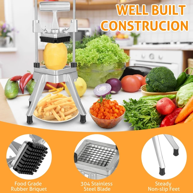 Alt view image 3 of 7 - Commercial Vegetable Chopper Fruit Dicer Manual Food Cutter 3/8" | Commercial Onion Chopper, 420 Stainless Steel Vegetable Fruit Cutter Machine, Manual Food Chopper, For Home Or Commercial Use