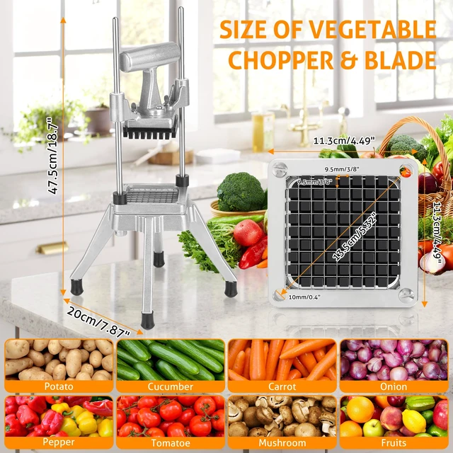 Alt view image 6 of 7 - Commercial Vegetable Chopper Fruit Dicer Manual Food Cutter 3/8" | Commercial Onion Chopper, 420 Stainless Steel Vegetable Fruit Cutter Machine, Manual Food Chopper, For Home Or Commercial Use
