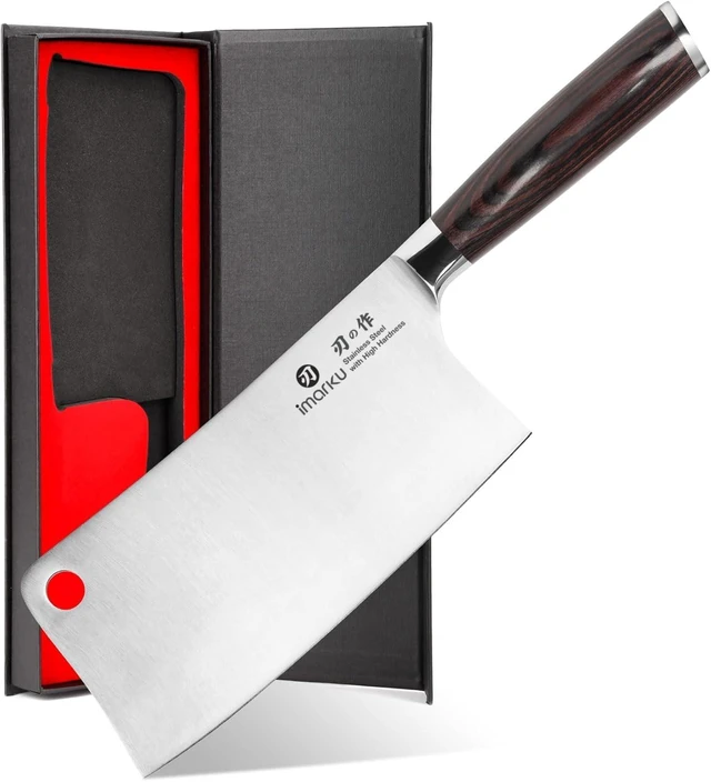 Main image of Cleaver Knife 7 Inch, Japanese High Carbon Stainless Steel Chopper | Ultra Sharp for Meat and Vegetable,Multifunction Cooking Knife for Home and Restaurant,Ergonomic Pakkawood Handle,Ideal Gift