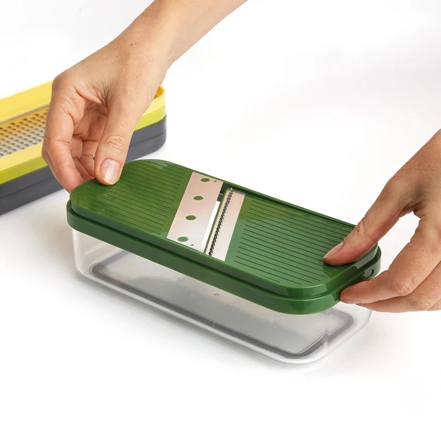 Alt view image 2 of 5 - Multi-Prep Compact 4-in-1 Multifunctional Set, Kitchen Vegetable Chopper & Dicer, Cheese Grater, Mandoline Veggie Slicer, Food Julienne Cutter with Container