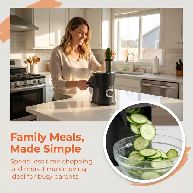 Alt view image 5 of 7 - 7 In 1 Vegetable Chopper Electric Veggie Onion French Fry Cutter Garlic Mincer Potato Slicer Food Vegetable Dicer Cheese Grater Carrot Shredder Kitchen Gadgets Essentials House Warming Gifts New Home