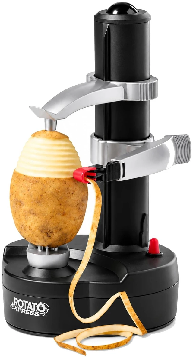 Main image of Rotato Express Electric Peeler for Potatoes, Fruits & Vegetables | Hands-Free, Safe & Easy to Use, Effortlessly Peel, Spiralize, Zest & More, Nonslip Base, Includes Spare Blades & Thumb Knife