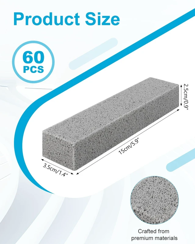 Alt view image 2 of 7 - 60 Pcs Pumice Stone for Toilet Cleaning Bowl, Pumice Scouring Stick | Pad Hard Water Stain Remover,Cleaning Stones for Toilet, Stove, Oven, Bathroom, Grill, Kitchen, Sinks