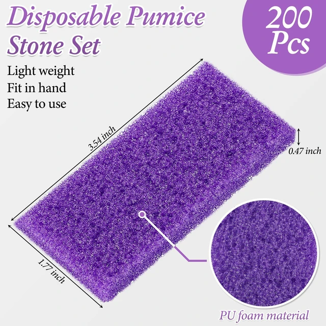 Alt view image 2 of 5 - 200 Pcs Disposable Pumice Stones for Feet, Professional Pedicure Callus Remover Blocks for Spa Salon Pedicure Supplies, Foot Exfoliating Scrubber for Dead Skin and Heel Care