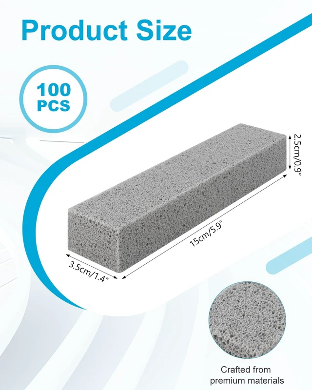 Alt view image 2 of 7 - 100 Pcs Pumice Stick for Toilet Cleaning, Pumice Stone for Cleaning Stove Grates, Oven, Bathroom, Grill, Kitchen, Sinks,Toilet Hard Water Stain Remover