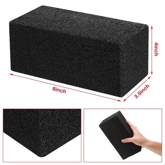 Alt view image 2 of 7 - 10 Pieces Commercial Grill Cleaning Brick Pumice Stone Bulk,Black | Heavy Duty Reusable Blocks, For Restaurant Griddles Flat Tops, Cleans BBQ Grates Outdoor Grills, Removes Tough Grease
