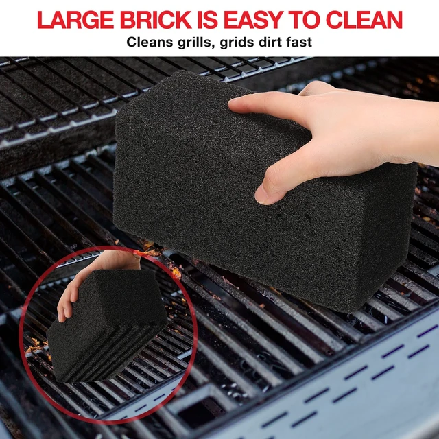 Alt view image 4 of 7 - 10 Pieces Commercial Grill Cleaning Brick Pumice Stone Bulk,Black | Heavy Duty Reusable Blocks, For Restaurant Griddles Flat Tops, Cleans BBQ Grates Outdoor Grills, Removes Tough Grease