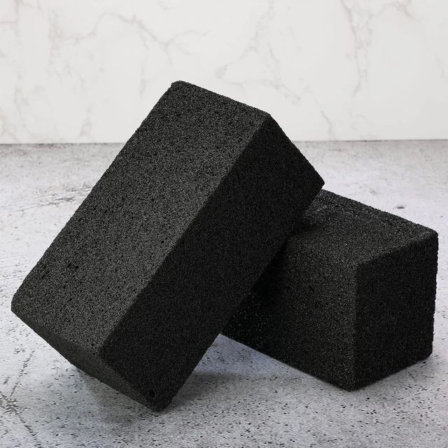 Alt view image 3 of 7 - 10 Pieces Commercial Grill Cleaning Brick Pumice Stone Bulk,Black | Heavy Duty Reusable Blocks, For Restaurant Griddles Flat Tops, Cleans BBQ Grates Outdoor Grills, Removes Tough Grease