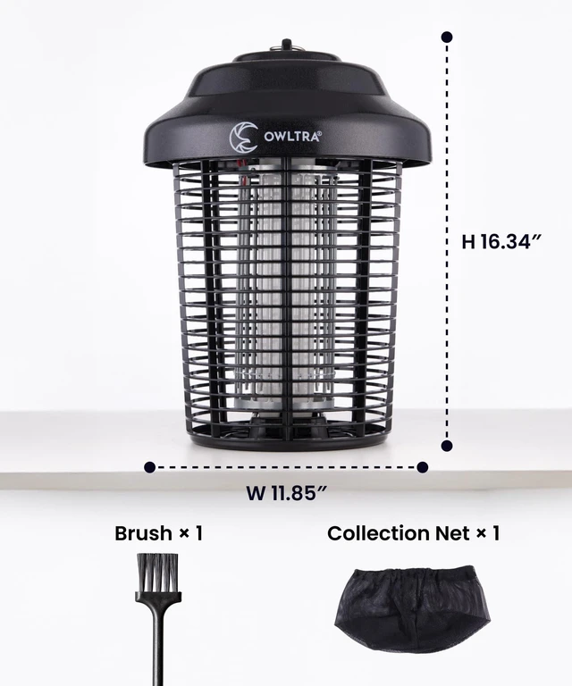 Alt view image 7 of 7 - OMT-E80 In/Outdoor Electronic Insect Killer & Catcher Lamp for Mosquitoes, Gnats, Aedes Mosquitoes, Flies, Moths & More with 2*40W UV Light & 4200V High Voltage Grid, 1.5 Acre Coverage, Black