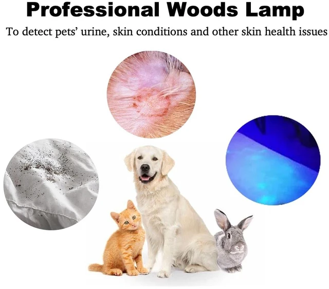 Alt view image 2 of 7 - Portable Woods Lamp, Professional Woods Lamp Skin Analyzer, Rechargeable Pet Urine Detector, Built-in 3X Magnifying Mirror for Facial Skin Condition Test, w/Light Shield & Pouch