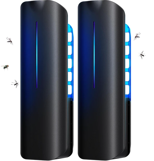 Main image of Fruit Fly Traps Indoor for Home: Plug in Mosquito Bug Zapper | Gnat Moth Catcher with 9W Night UV Light, 2 Devices 20 Sticky Glue Board Refills for Indoors Flying Insect Trap