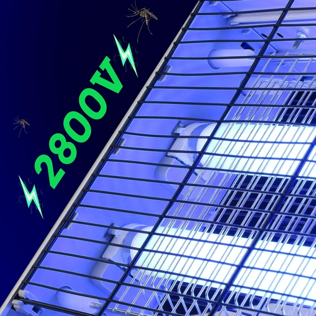 Alt view image 5 of 7 - Electric Bug Zapper, Aluminium Indoor Mosquito Killer Insect Trap for Mosquito, Bug, Fly with Powerful 2800V Grid 25W Bulbs