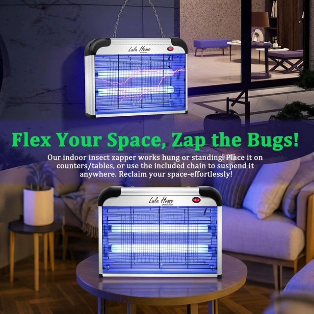 Alt view image 6 of 7 - Electric Bug Zapper, Aluminium Indoor Mosquito Killer Insect Trap for Mosquito, Bug, Fly with Powerful 2800V Grid 25W Bulbs