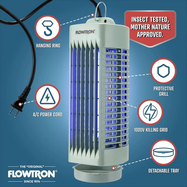 Alt view image 2 of 7 - Indoor Bug Zapper, 1000V UV Insect Killer, 215 Sq Ft, Green | aIdeal for bedrooms, kitchens, offices, and dining rooms - plug into any wall outlet for continuous protection