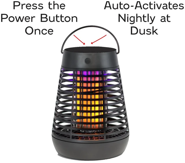 Alt view image 3 of 7 - Portable Solar Insect Killer Torch (FLPT), Bug Zapper and Flame Accent Light, Kills Bugs on Contact - Twin Pack