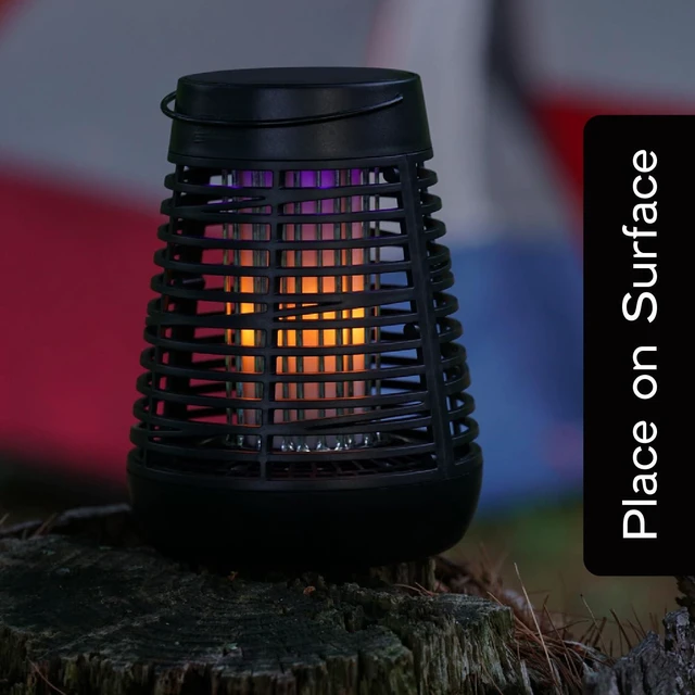 Alt view image 5 of 7 - Portable Solar Insect Killer Torch (FLPT), Bug Zapper and Flame Accent Light, Kills Bugs on Contact - Twin Pack