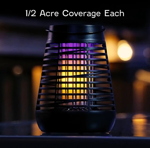 Alt view image 6 of 7 - Portable Solar Insect Killer Torch (FLPT), Bug Zapper and Flame Accent Light, Kills Bugs on Contact - Twin Pack