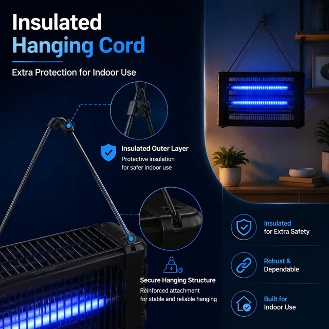 Alt view image 4 of 7 - Indoor Bug Zapper, Wireless LED Mosquito Killer with Timer, Remote ControlDimmable Soft Light, Quiet Fly Trap for Bedroom, Kitchen, Garage