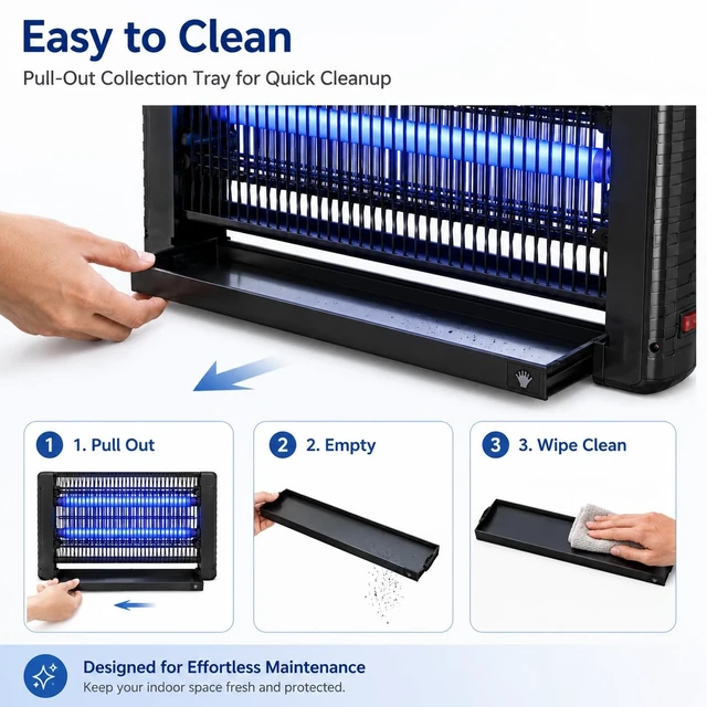 Alt view image 5 of 7 - Indoor Bug Zapper, Wireless LED Mosquito Killer with Timer, Remote ControlDimmable Soft Light, Quiet Fly Trap for Bedroom, Kitchen, Garage