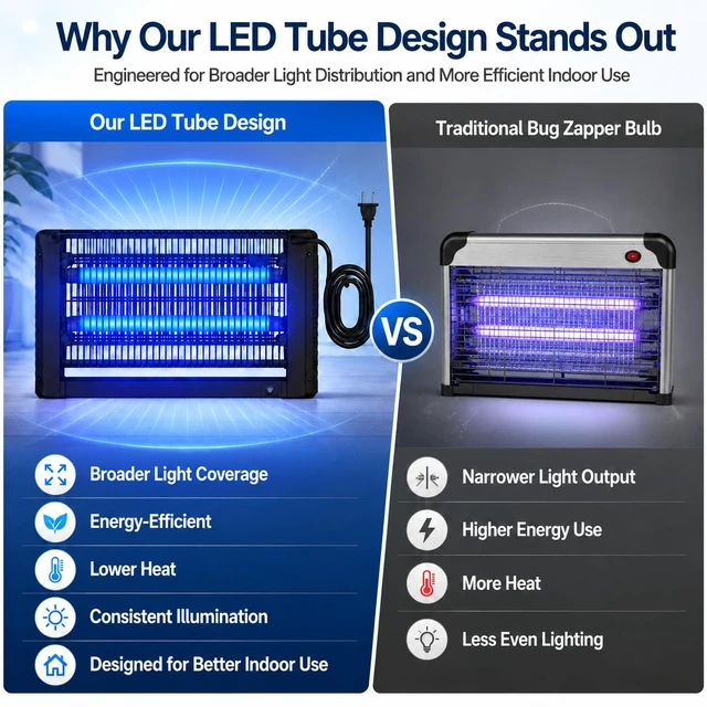 Alt view image 7 of 7 - Indoor Bug Zapper, Wireless LED Mosquito Killer with Timer, Remote ControlDimmable Soft Light, Quiet Fly Trap for Bedroom, Kitchen, Garage