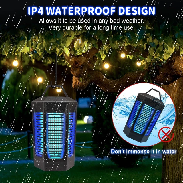 Alt view image 5 of 7 - Bug Zapper, 4200V Electric Mosquito Lamp, High Powered Insect Fly Trap, Gnat Moth Fruit Fly Catcher, 2300 Sq. Ft. Coverage IPX4 Waterproof for Home, Outdoor and Indoor