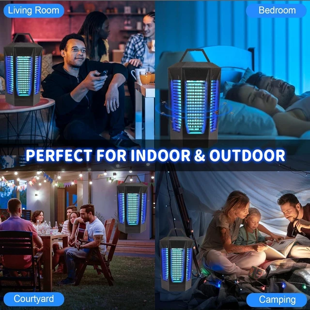 Alt view image 6 of 7 - Bug Zapper, 4200V Electric Mosquito Lamp, High Powered Insect Fly Trap, Gnat Moth Fruit Fly Catcher, 2300 Sq. Ft. Coverage IPX4 Waterproof for Home, Outdoor and Indoor