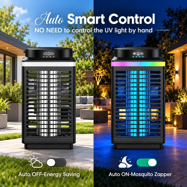 Alt view image 7 of 7 - Bug Zapper Outdoor, 4-in-1 4200V Electric Mosquito Zapper, Rechargeable Bug Zapper Cordless Fly Zapper with 5000mAH Battery, Waterproof IP67, Wireless & Portable Insect Zapper