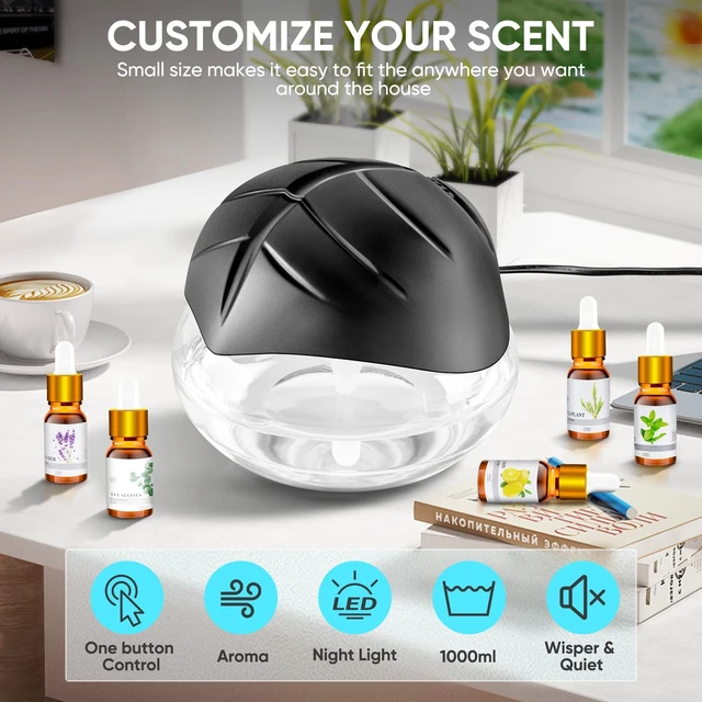 Alt view image 2 of 7 - Water Based Air Purifier for Home with 6x10ml Essential Oils Diffuser and Humidifier Function, Rainbow Air Washer with LED Light, Freshener for Smoke and Pet Odors