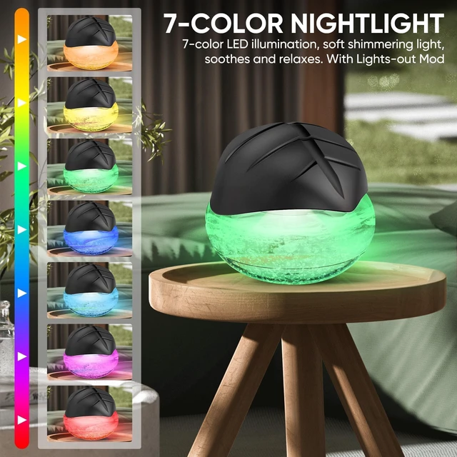 Alt view image 3 of 7 - Water Based Air Purifier for Home with 6x10ml Essential Oils Diffuser and Humidifier Function, Rainbow Air Washer with LED Light, Freshener for Smoke and Pet Odors