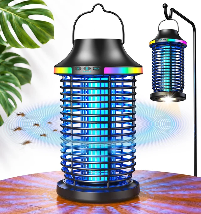 Main image of Bug Zapper Outdoor Rechargeable, 2026 Upgraded 4200V Electric Mosquito Zapper, 5-in-1 Waterproof Bug Zapper Cordless Portable Insect Zapper for Patio Camping Home